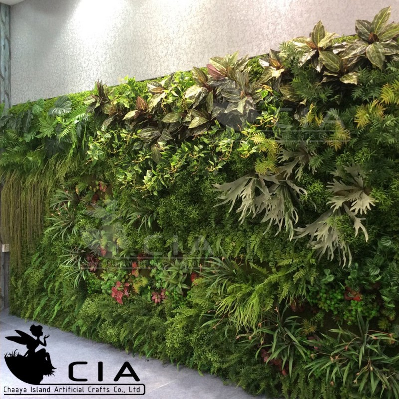 人工的な植物屋外の緑の壁、 壁の装飾葉、 シダ壁decoreプラスチック工場-人工芝問屋・仕入れ・卸・卸売り
