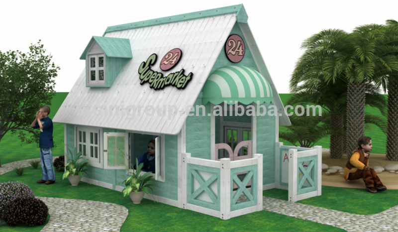 アメリカの田舎スタイルの屋外家具木製のプレイハウス、 子供の庭の販売のための劇場binisi( bf07- 70195)-プレイハウス問屋・仕入れ・卸・卸売り
