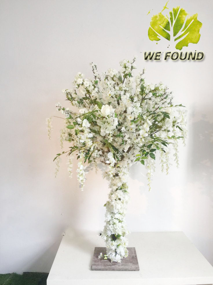 wefound結婚式の人工的な白い桜の木cenerpieceテーブルツリー-人工樹木問屋・仕入れ・卸・卸売り
