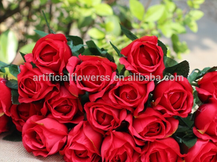 中国安価な造花赤いバラ-造花問屋・仕入れ・卸・卸売り