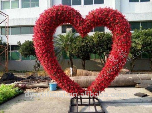 工場直接ハート形状人工花アーチ用ウェディング-人工芝問屋・仕入れ・卸・卸売り