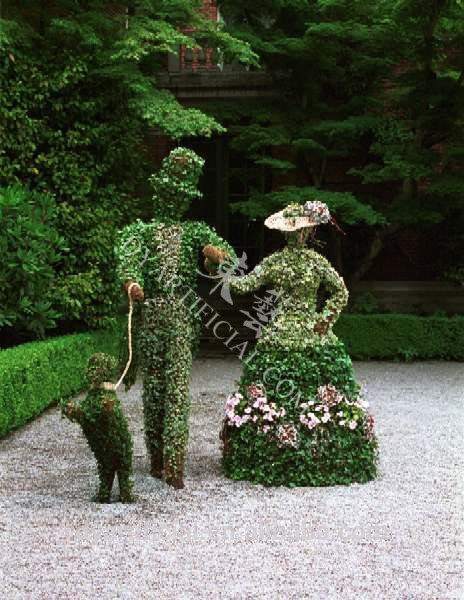 庭彫刻人工植物暖かい家族ウォーキング人々彫刻-人工芝問屋・仕入れ・卸・卸売り