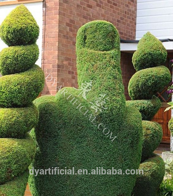 人工植物'offensive'中指の形ブッシュ彫刻のための庭の装飾-人工芝問屋・仕入れ・卸・卸売り