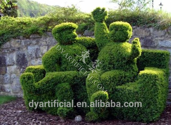 人工植物ファッショナブルと暖かい家族彫刻-人工芝問屋・仕入れ・卸・卸売り