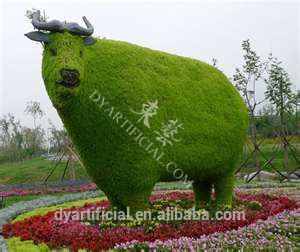 大-実物よりつげトピアリー雄牛動物のための庭の装飾-人工芝問屋・仕入れ・卸・卸売り