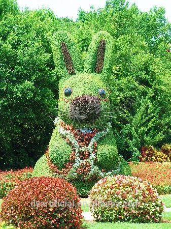 庭の装飾ウサギ人工トピアリー動物/グリーン彫刻用屋外の装飾-人工芝問屋・仕入れ・卸・卸売り