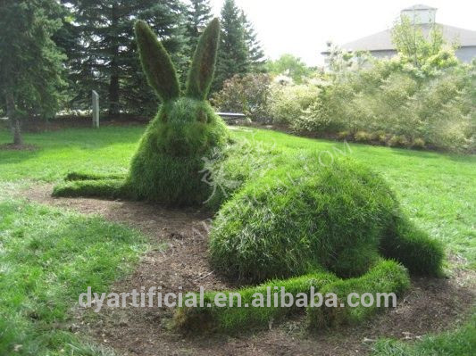 人工プラスチック植物彫刻ウサギ人工トピアリー動物/グリーン彫刻用村ガーデン-人工芝問屋・仕入れ・卸・卸売り