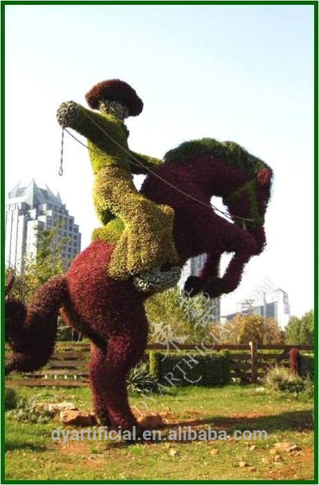 DY060214公園の装飾彫像人工トピアリーカウボーイ-人工芝問屋・仕入れ・卸・卸売り