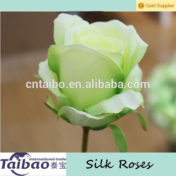 中国人工的な緑のバラの自然を見て-造花問屋・仕入れ・卸・卸売り