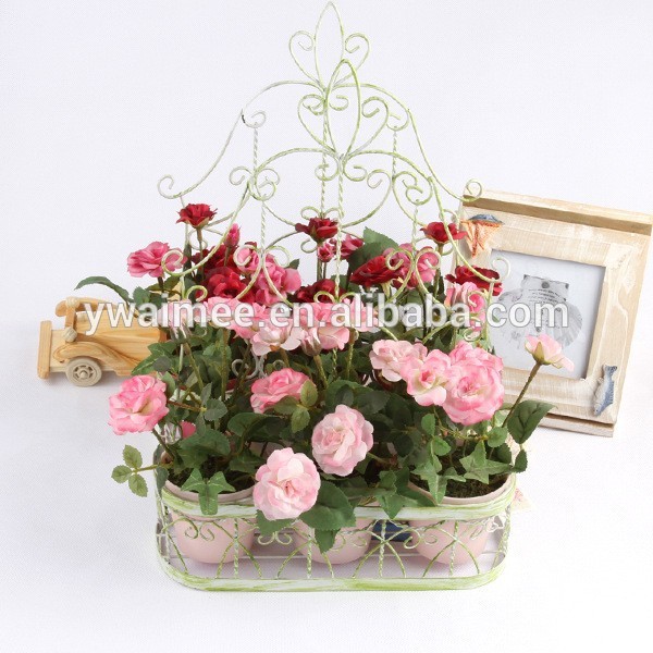 植物3/setヨーロッパホーム装飾の人工的なバラの花盆栽( am- jt09)-造花問屋・仕入れ・卸・卸売り