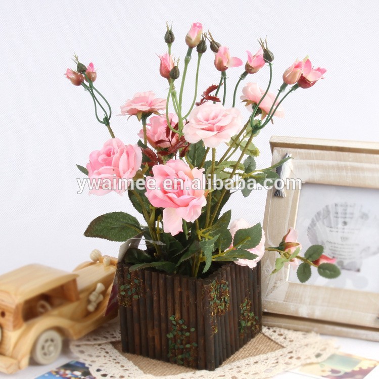 義烏エイミーを供給する人工的なバラの花盆栽( am- jt08)-造花問屋・仕入れ・卸・卸売り