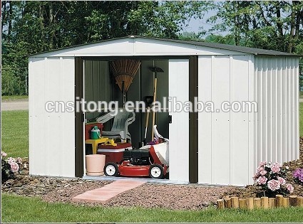 diy耐久性と安い金属鋼ガーデン小屋ストレージは、 スライドドア-物置、貯蔵室問屋・仕入れ・卸・卸売り