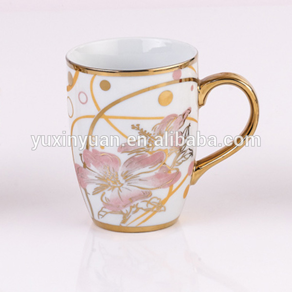 ヴィンテージ11- オンス磁器の茶マグカップ、 花柄のデザイン-マグカップ問屋・仕入れ・卸・卸売り