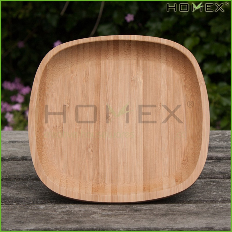 竹再利用可能な優れたプレート/竹トレイ/木製の朝食トレイ/homex-皿類問屋・仕入れ・卸・卸売り