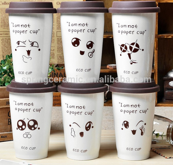 セラミックお茶カップなしハンドル笑顔マグカップシングルウォールマグ-マグカップ問屋・仕入れ・卸・卸売り