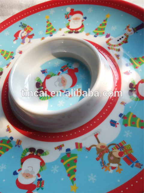 100%メラミンクリスマス印刷装飾プレート-皿類問屋・仕入れ・卸・卸売り