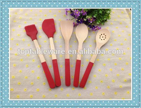 ブナ木材スクープターナースプーンセット付きsilliconハンドル-食器セット問屋・仕入れ・卸・卸売り