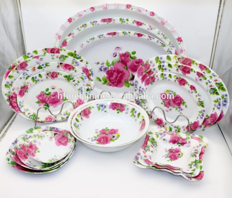 メラミン食器の高品質赤いシリーズ、 皇室の側室の花のプレートを、 ボウルとトレイ。 メラミン食器製造-皿類問屋・仕入れ・卸・卸売り