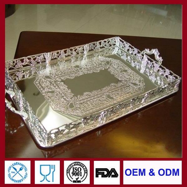 シルバー皿製作長方形silverplateトレイカスタマイズされた銀メッキプレートサプライヤー-皿類問屋・仕入れ・卸・卸売り