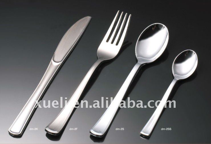 ps_silver_disposable_plastic_cutlery_flatware_silver_plastic_fork_knife_spoon-その他ドリンク関連製品問屋・仕入れ・卸・卸売り