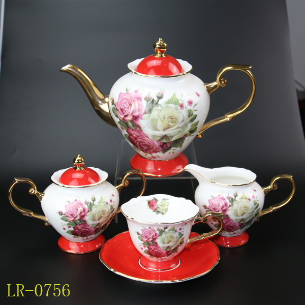LR-Red-11PCS中国ファッション高級現代の セラミック コーヒー卸売ティー カップ と ソーサー-問屋・仕入れ・卸・卸売り