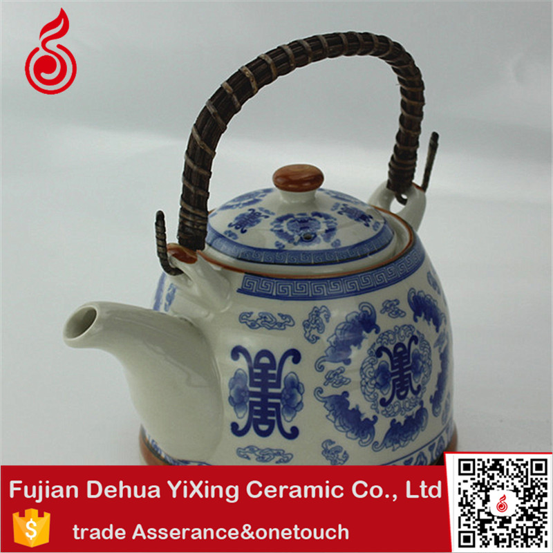 カスタマイズされた茶鉢青と白工場直接卸売100％手作りの高- グレードバルクカスタム中国のトルコの紅茶ポット-ポット、やかん問屋・仕入れ・卸・卸売り