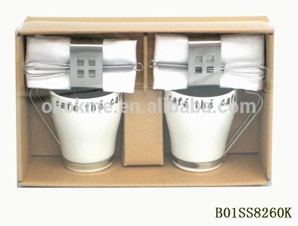 プロモーションセラミックコーヒー磁器のカップセット付き金属スターラー-コーヒーセット、ティーセット問屋・仕入れ・卸・卸売り