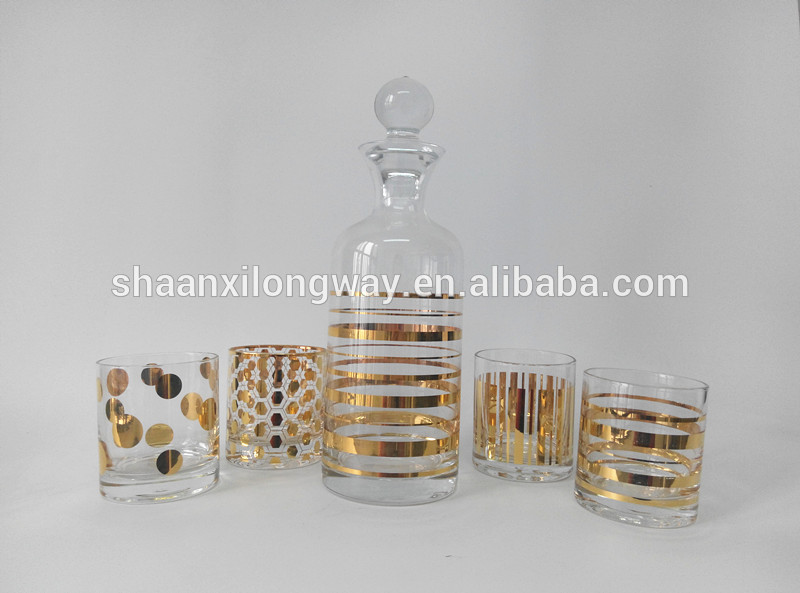 ゴールデン ガラス picther セット 1 ピース ガラスジャグ で 6 ピース ガラス タンブラー-ポット、やかん問屋・仕入れ・卸・卸売り