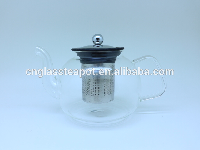 ガラスのティーポットステンレス鋼注入器と( e151024- 7)-ポット、やかん問屋・仕入れ・卸・卸売り