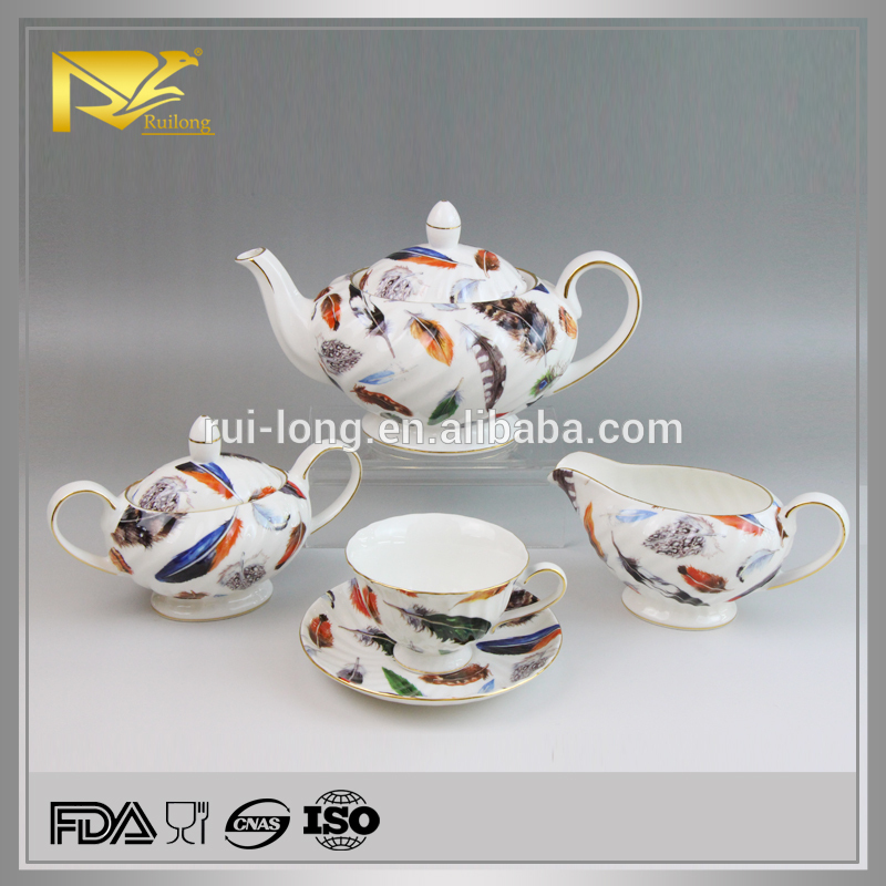 箸置き食器羽パターン陶磁器ティーセット、 革新的な中国製品、 有名な中国製品-コーヒーセット、ティーセット問屋・仕入れ・卸・卸売り