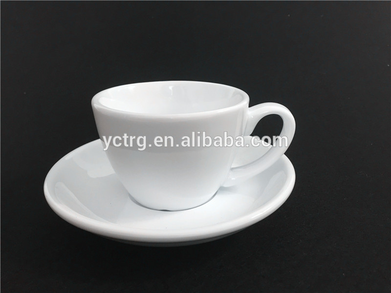 4 オンス平野白い磁器コーヒー カップ & ソーサーセット-コーヒーセット、ティーセット問屋・仕入れ・卸・卸売り