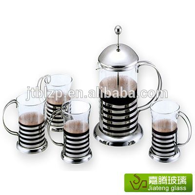 ガラスのコーヒーのエスプレッソのコーヒーメーカーフレンチプレスステンレス製のハンドル付き-コーヒーセット、ティーセット問屋・仕入れ・卸・卸売り