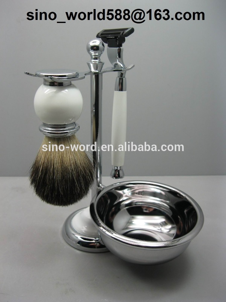 プロフェッショナルカミソリセットで黒混合アナグマ毛ブラシ付きカミソリ刃4119C/重量/bdf問屋・仕入れ・卸・卸売り