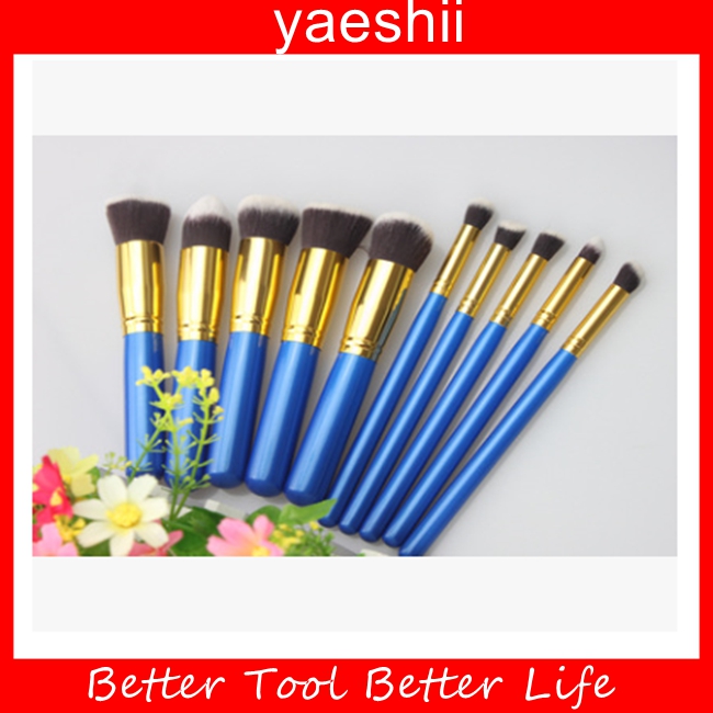 Yaeshii新バージョンスタイリッシュな化粧品10ピース歌舞伎パウダーブラシ問屋・仕入れ・卸・卸売り