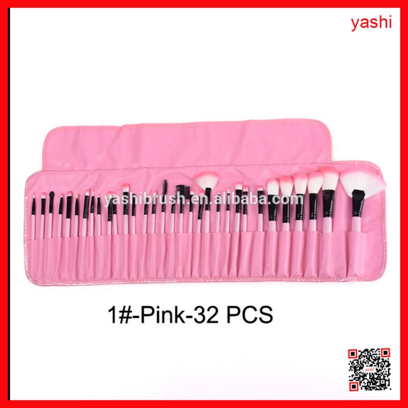 メイクブラシyashi32個ロールアップとの美しいピンクの袋問屋・仕入れ・卸・卸売り
