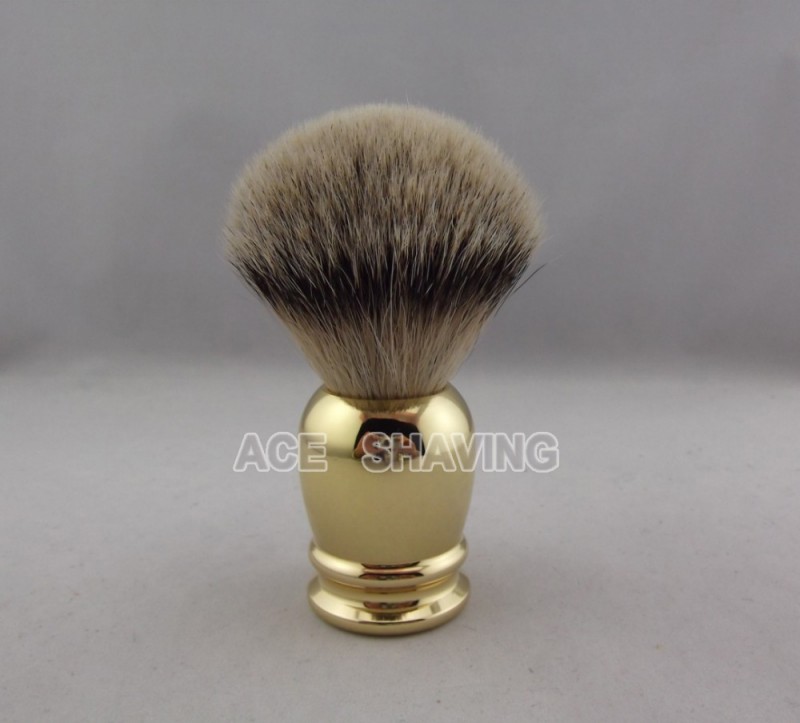 黄金色金属ハンドル silvertip アナグマ毛シェービング ブラシ髭ブラシ問屋・仕入れ・卸・卸売り
