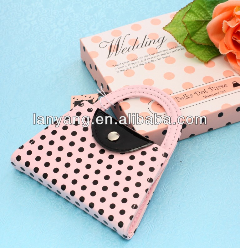 ピンクのポルカ財布マニキュアセットマニキュアセットフリップフロップのための結婚式の贈り物( dp- 23)問屋・仕入れ・卸・卸売り