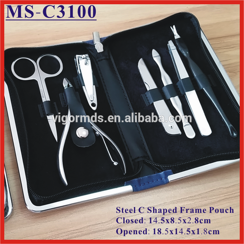 (ms- c3100) c形鋼フレームポーチ7個マニキュア・ペディキュアセット問屋・仕入れ・卸・卸売り