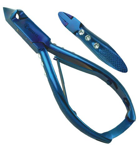 ダイヤモンド付きハンドル凹面切削垂直軸に刃が簡単になり足の爪を切ったペディキュアの色を行う際に: 青、問屋・仕入れ・卸・卸売り