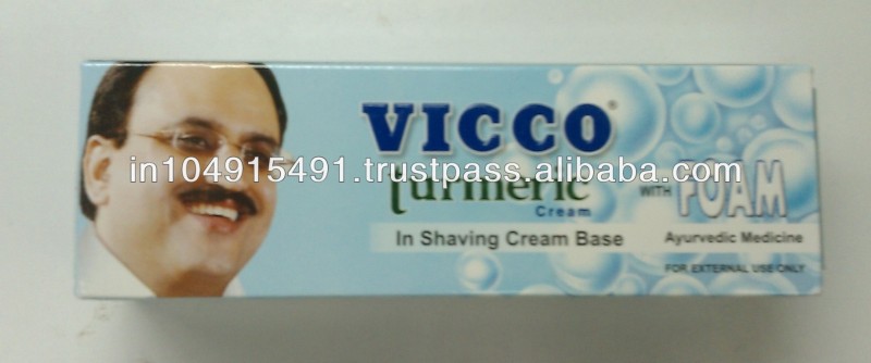 Viccoウコンクリーム泡が付いている:: アーユルヴェーダシェービングクリーム:: viccoのウコン問屋・仕入れ・卸・卸売り