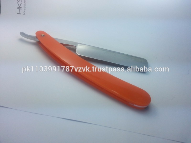 Hksライトオレンジプラスチックハンドルストレートかみそり問屋・仕入れ・卸・卸売り