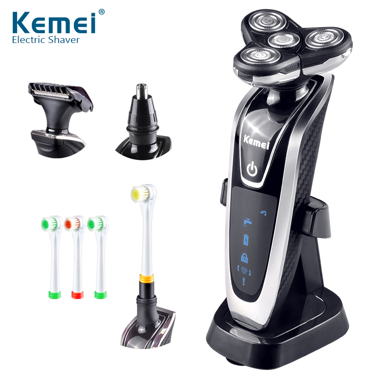 新しいkemeiキロ- 5181滑らかなシェーバー、 バリカン、 鼻毛クリッパー歯ブラシ4が1セット問屋・仕入れ・卸・卸売り