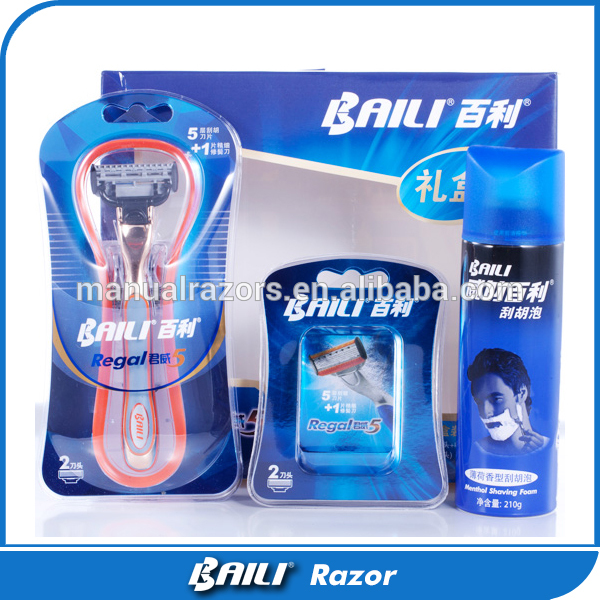 バルクbaili5刃のかみそり理髪師の供給をシェービングで金属合金キット問屋・仕入れ・卸・卸売り