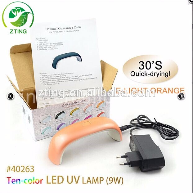 9ワットミニネイルドライヤーled uvランプ用硬化ネイルドライヤー爪ゲルポリッシュドライヤー硬化ランプled虹ランプ用ネイルアートツール問屋・仕入れ・卸・卸売り
