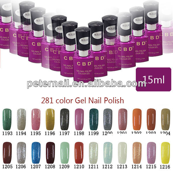 ソークオフジェルカラーcbd15mlネイルアートuvジェルネイルledジェルネイルアートポリッシュcolor1-24問屋・仕入れ・卸・卸売り