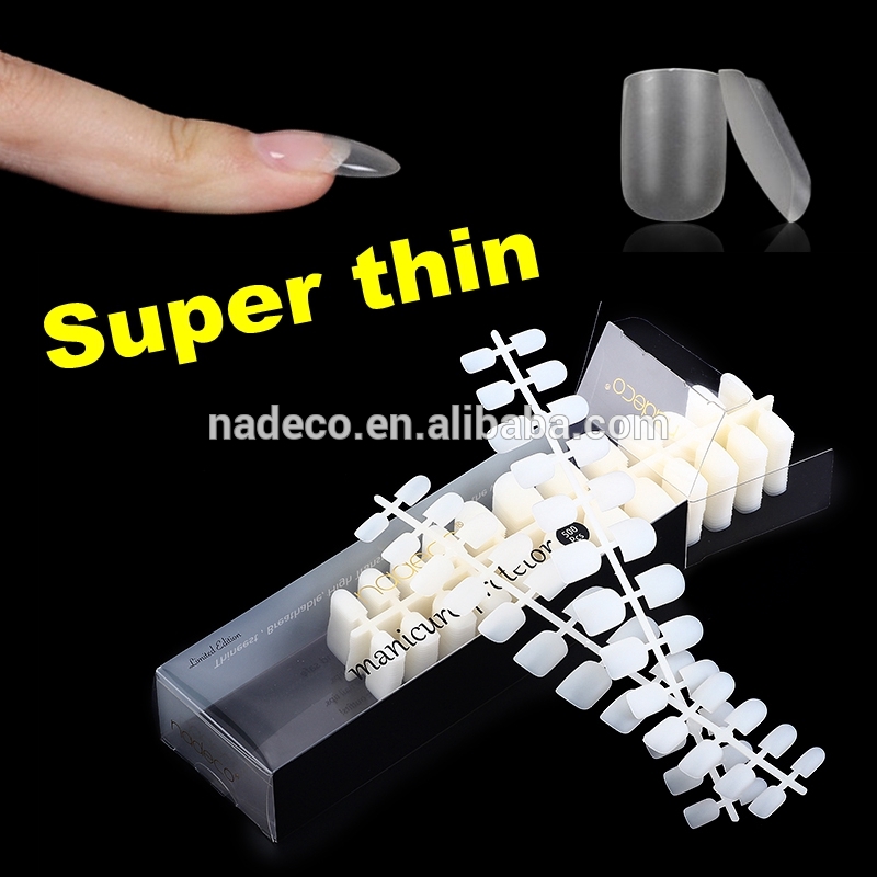 Nadeco 500ピース新しい到着スーパー薄い偽爪フルカバー付け爪偽の爪問屋・仕入れ・卸・卸売り