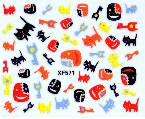 ***xf549- 579**#3dファッションネイルアートステッカーデカールのヒント553ハロウィーンのためのデザインのステッカー問屋・仕入れ・卸・卸売り