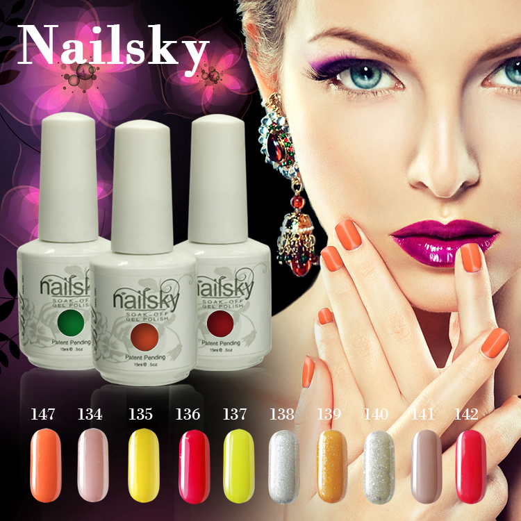新しい美しい色良い品質nailskyジェルポリッシュ15ミリリットル広東マニキュア無料サンプル問屋・仕入れ・卸・卸売り