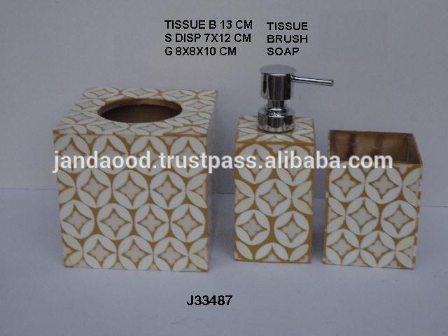 ブラウン骨モザイク浴室セット上鋼と木材モロッコスタイル問屋・仕入れ・卸・卸売り