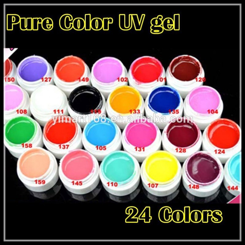 純粋な色のソリッドyimart24uvカラージェル、 uvジェルをオフソーク、 5ml紫外線爪ジェル問屋・仕入れ・卸・卸売り